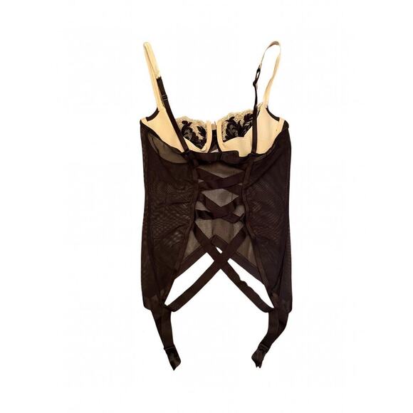 Victoria’s Secret Sexy Corset Bustier Sheer Black Neutral Size 36C 0511B - Picture 2 of 7